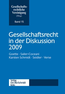 Abbildung von Gesellschaftsrecht in der Diskussion 2009 | 1. Auflage | 2010 | 15 | beck-shop.de