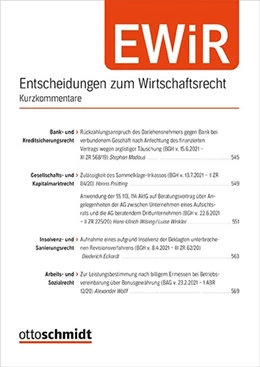 Abbildung von Entscheidungen zum Wirtschaftsrecht • EWiR | 33. Auflage | 2023 | beck-shop.de