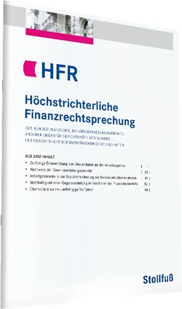 Abbildung von Höchstrichterliche Finanzrechtsprechung – HFR | 58. Auflage | 2024 | beck-shop.de