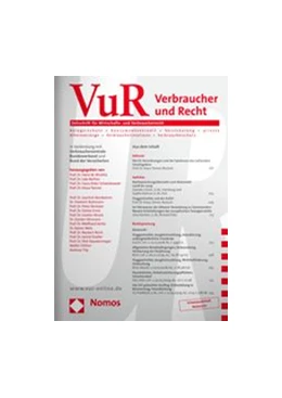 Abbildung von Verbraucher und Recht - VuR | 33. Auflage | 2024 | beck-shop.de