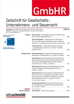Abbildung von GmbH-Rundschau • GmbHR | 1. Auflage | 2023 | beck-shop.de