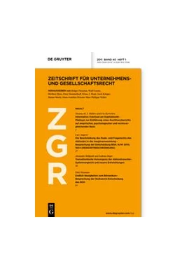Abbildung von Zeitschrift für Unternehmens- und Gesellschaftsrecht • ZGR | 47. Auflage | 2024 | beck-shop.de