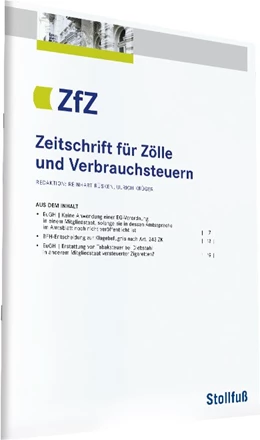 Abbildung von Zeitschrift für Zölle und Verbrauchsteuern - ZfZ | 94. Auflage | 2023 | beck-shop.de