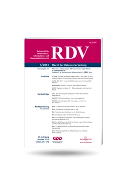 Abbildung von Recht der Datenverarbeitung • RDV | 34. Auflage | 2024 | beck-shop.de
