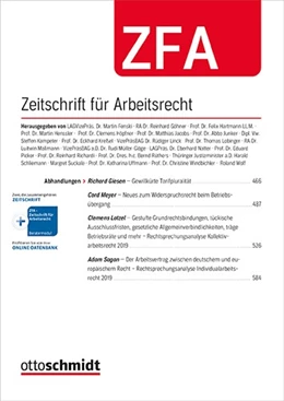 Abbildung von Zeitschrift für Arbeitsrecht • ZfA | 49. Auflage | 2024 | beck-shop.de