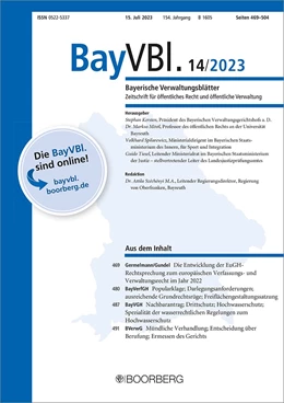Abbildung von Bayerische Verwaltungsblätter (BayVBl.) | 149. Auflage | 2024 | beck-shop.de