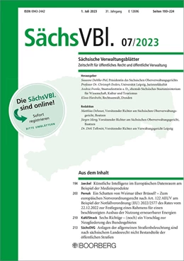 Abbildung von Sächsische Verwaltungsblätter (SächsVBl.) | 26. Auflage | 2023 | beck-shop.de
