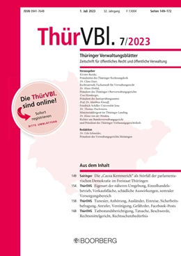 Abbildung von Thüringer Verwaltungsblätter (ThürVBl.) | 27. Auflage | 2023 | beck-shop.de