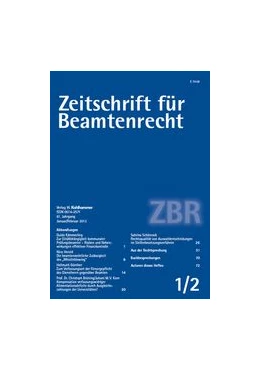 Abbildung von Zeitschrift für Beamtenrecht – ZBR | 66. Auflage | 2024 | beck-shop.de