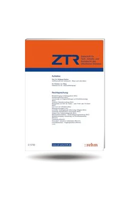 Abbildung von ZTR • Zeitschrift für Tarifrecht | 32. Auflage | 2024 | beck-shop.de