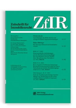 Abbildung von Zeitschrift für Immobilienrecht • ZfIR | 22. Auflage | 2024 | beck-shop.de