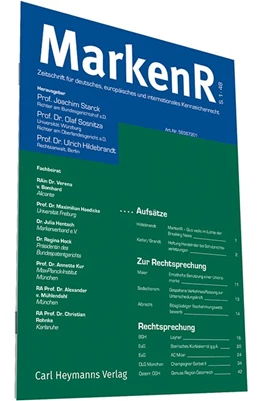 Abbildung von Starck / Sosnitza (Hrsg.)
 | MarkenR - Markenrecht | 20. Auflage | 2022 | beck-shop.de