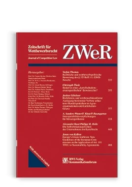 Abbildung von Zeitschrift für Wettbewerbsrecht • ZWeR | 16. Auflage | 2024 | beck-shop.de