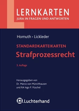 Abbildung von Homuth / Lickleder | Lernkarten • Strafprozessrecht | 3. Auflage | 2010 | beck-shop.de