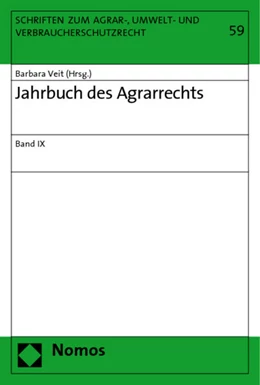 Abbildung von Veit | Jahrbuch des Agrarrechts | 1. Auflage | 2010 | 59 | beck-shop.de
