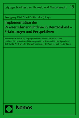 Abbildung von Köck / Faßbender | Implementation der Wasserrahmenrichtlinie in Deutschland - Erfahrungen und Perspektiven | 1. Auflage | 2011 | 19 | beck-shop.de