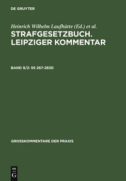 Abbildung von Leipziger Kommentar Strafgesetzbuch: StGB, Band 9/2: §§ 267-283d | 12. Auflage | 2009 | beck-shop.de