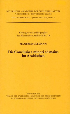 Cover: Manfred Ullmann, Die Conclusio a minori ad maius im Arabischen