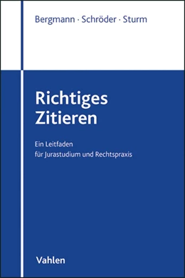 Abbildung von Bergmann / Schröder | Richtiges Zitieren | 1. Auflage | 2010 | beck-shop.de