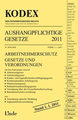 Abbildung von Doralt | KODEX Aushangpflichtige Gesetze 2011 | 15. Auflage | 2011 | beck-shop.de