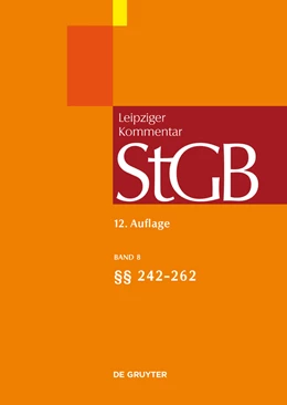 Abbildung von Leipziger Kommentar Strafgesetzbuch: StGB, Band 8: §§ 242-262 | 12. Auflage | 2010 | beck-shop.de