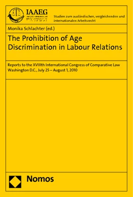 Abbildung von Schlachter | The Prohibition of Age Discrimination in Labour Relations | 1. Auflage | 2011 | beck-shop.de