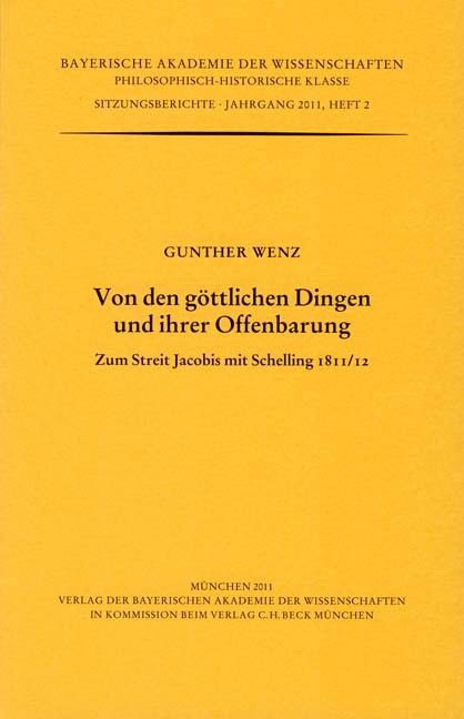 Cover: Wenz, Gunther, Von den göttlichen Dingen und ihrer Offenbarung