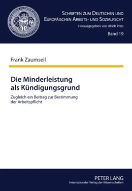 Abbildung von Zaumseil | Die Minderleistung als Kündigungsgrund | 1. Auflage | 2010 | 19 | beck-shop.de