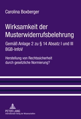 Abbildung von Boxberger | Wirksamkeit der Musterwiderrufsbelehrung | 1. Auflage | 2010 | beck-shop.de