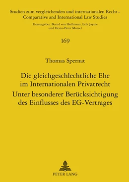 Abbildung von Spernat | Die gleichgeschlechtliche Ehe im Internationalen Privatrecht | 1. Auflage | 2011 | 169 | beck-shop.de