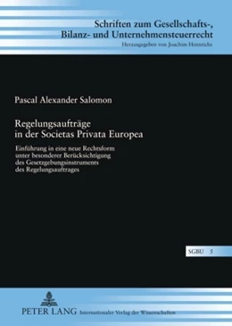 Abbildung von Salomon | Regelungsaufträge in der Societas Privata Europea | 1. Auflage | 2010 | 5 | beck-shop.de