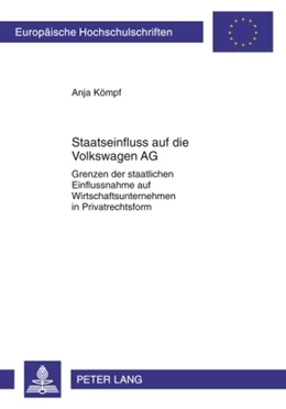Abbildung von Kömpf | Staatseinfluss auf die Volkswagen AG | 1. Auflage | 2010 | 5024 | beck-shop.de