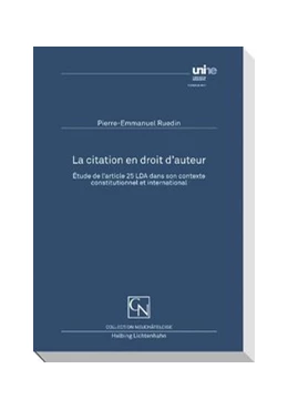 Abbildung von Ruedin | La citation en droit d'auteur | 1. Auflage | 2010 | beck-shop.de