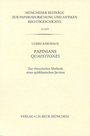 Cover: Ulrike Babusiaux, Münchener Beiträge zur Papyrusforschung Heft 103