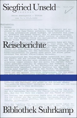 Abbildung von Unseld / Fellinger | Reiseberichte | 3. Auflage | 2020 | beck-shop.de