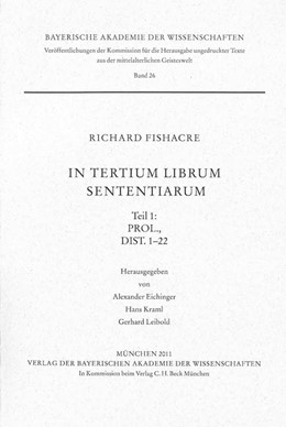 Cover: Fishacre, Richard, In tertium librum Sententiarum