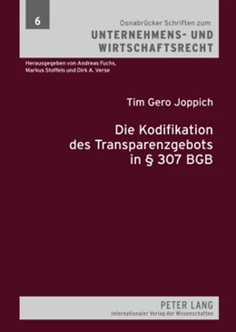Abbildung von Joppich | Die Kodifikation des Transparenzgebots in § 307 BGB | 1. Auflage | 2009 | 6 | beck-shop.de