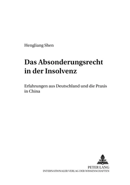 Abbildung von Shen | Das Absonderungsrecht in der Insolvenz | 1. Auflage | 2009 | 30 | beck-shop.de