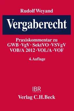 Abbildung von Weyand | Vergaberecht | 4. Auflage | 2013 | beck-shop.de