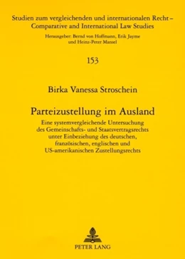Abbildung von Stroschein | Parteizustellung im Ausland | 1. Auflage | 2008 | 153 | beck-shop.de