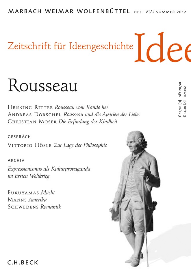 Cover:, Zeitschrift für Ideengeschichte Heft VI/2 Sommer 2012