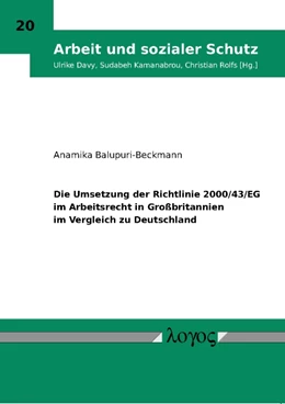 Abbildung von Balupuri-Beckmann | Die Umsetzung der Richtlinie 2000/43/EG im Arbeitsrecht in Großbritannien im Vergleich zu Deutschland | 1. Auflage | 2011 | 20 | beck-shop.de