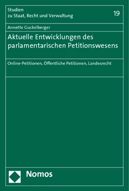 Abbildung von Guckelberger | Aktuelle Entwicklungen des parlamentarischen Petitionswesens | 1. Auflage | 2011 | 19 | beck-shop.de