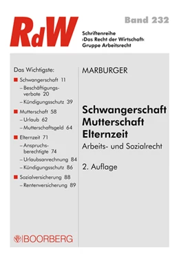 Abbildung von Marburger | Schwangerschaft - Mutterschaft - Elternzeit | 2. Auflage | 2012 | 232 | beck-shop.de