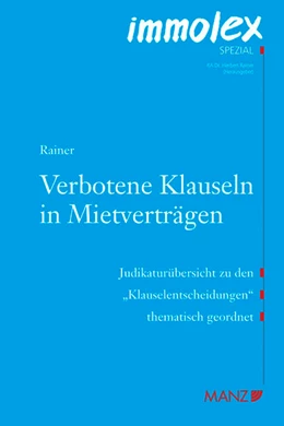 Abbildung von Rainer | Verbotene Klauseln in Mietverträgen | 1. Auflage | 2011 | 7 | beck-shop.de