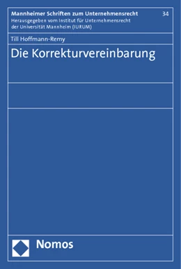 Abbildung von Hoffmann-Remy | Die Korrekturvereinbarung | 1. Auflage | 2012 | 34 | beck-shop.de